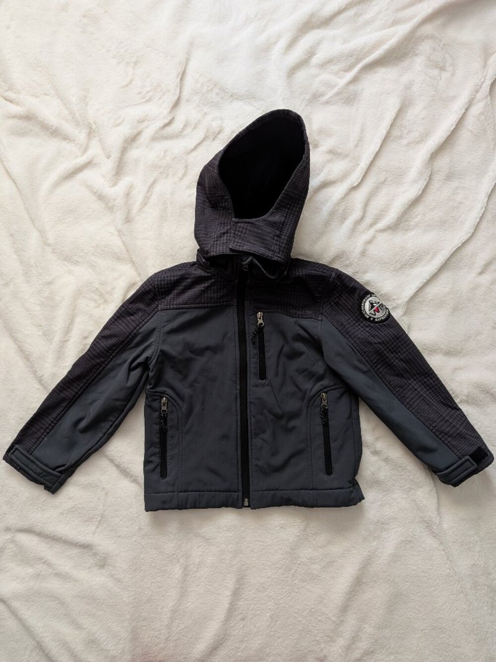 Weatherproof Expedition Boys Hooded Softshell Jacket Houndstooth 5/6 Gorpcore